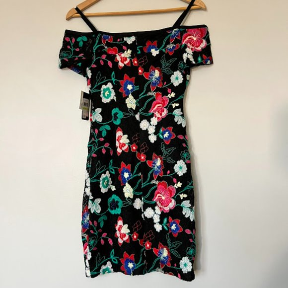 Embroidered Lace Cold-Shoulder Dress #18 - Picture 7 of 10